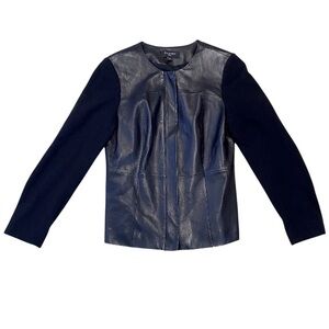 TALBOTS Black 100% Lamb Skin Leather Jacket Size 6P